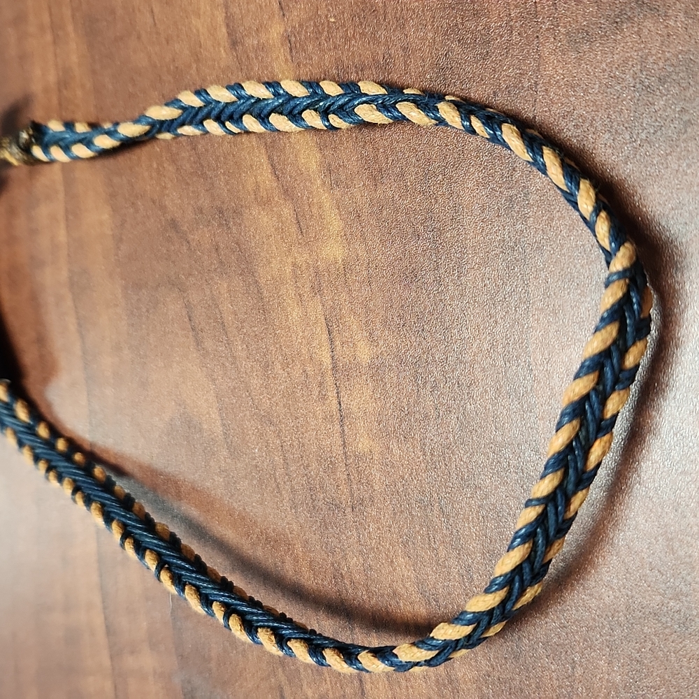 Paparazzi Denim & Tan Cord Necklace